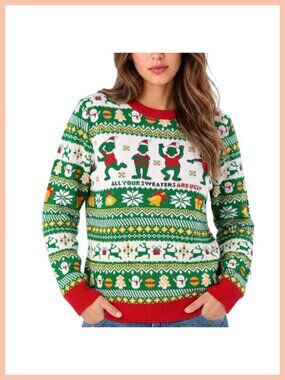 Unisex Christmas Ugly Sweater Crew Neck Pullover 100% Acrylic